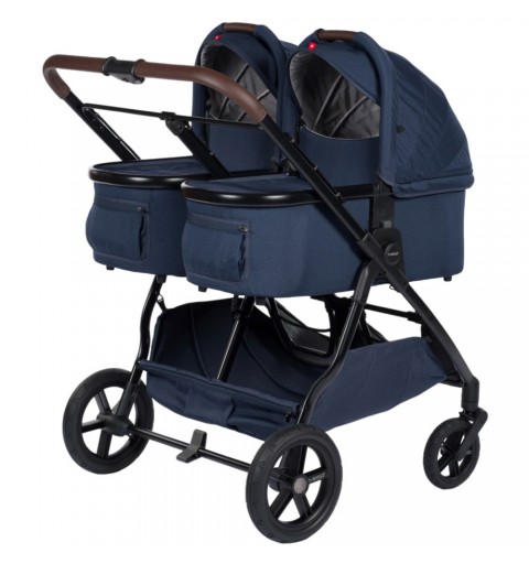 MAST Swiss Design M.Twin x  - wózek bliźniaczy, zestaw 2w1 z opcją 3w1 i 4w1 z regulacją rączki | Blueberry HP